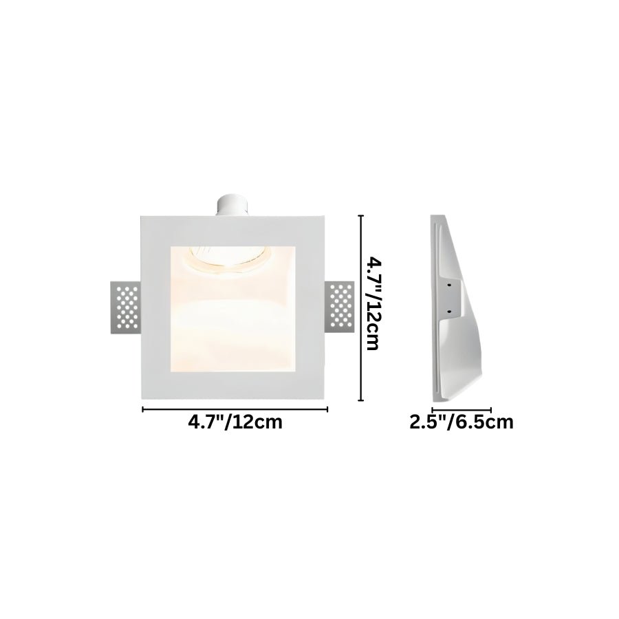 This Clérachic trimless wall sconce measures 12 cm square and 6.5 cm deep in this size option.