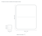 Technical dimension drawing of the Clérachic Gypsum Wall Sconce for Bedroom, Trimless Design, 35 cm in 2 sizes — F at 10 × 10 cm (3.9 × 3.9″), L at 49 × 59 cm (19.3 × 23.2″), drawn to one scale.
