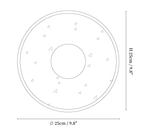 Dimension drawing of this Clérachic travertine wall light, with its height and width marked.