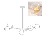 Sketch of the arms and globes on this 5-head Clérachic chandelier, with a corner photo showing the amber glass, a second view of the same drawing.