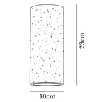 Dimension drawing of this Clérachic cylinder wall light, with its 23 cm height and 10 cm width marked.