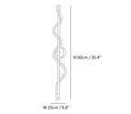 Clérachic wall light dimension drawing, 2 of 3, every measurement marked in centimetres and inches.