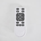 Remote control for the Clérachic helicopter fan, seen straight on, with fan speed, reverse, light on and off and timer keys.