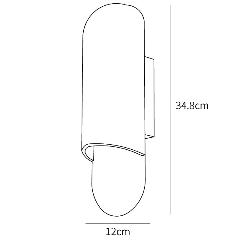 Dimension drawing of the hl wall sconce, in outline against white.