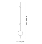 Dimension drawing of this Clérachic wall light, with its 115 cm height and 15 cm globe width marked.