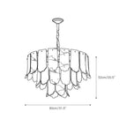Dimension drawing for the Clérachic Hue Alabaster Chandelier, 80 cm (31.5″) wide and 52 cm (20.5″) high — the sixteen-light size.