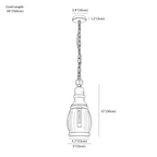 Clérachic pendant light dimension drawing, style C, 13 × 30 cm, every measurement marked in centimetres and inches.