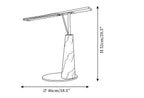 Dimension drawing of the jasper table lamp, in outline against white.