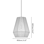 Clérachic pendant light dimension drawing, 2 of 4, every measurement marked in centimetres and inches.