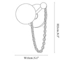 Dimension drawing of the keepsake marble globe wall sconce, in outline against white.