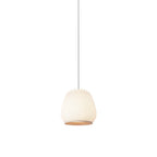 Clérachic tall tapered lantern knit pendant lamp small in frame on a plain white ground, with the full length of cord above it.