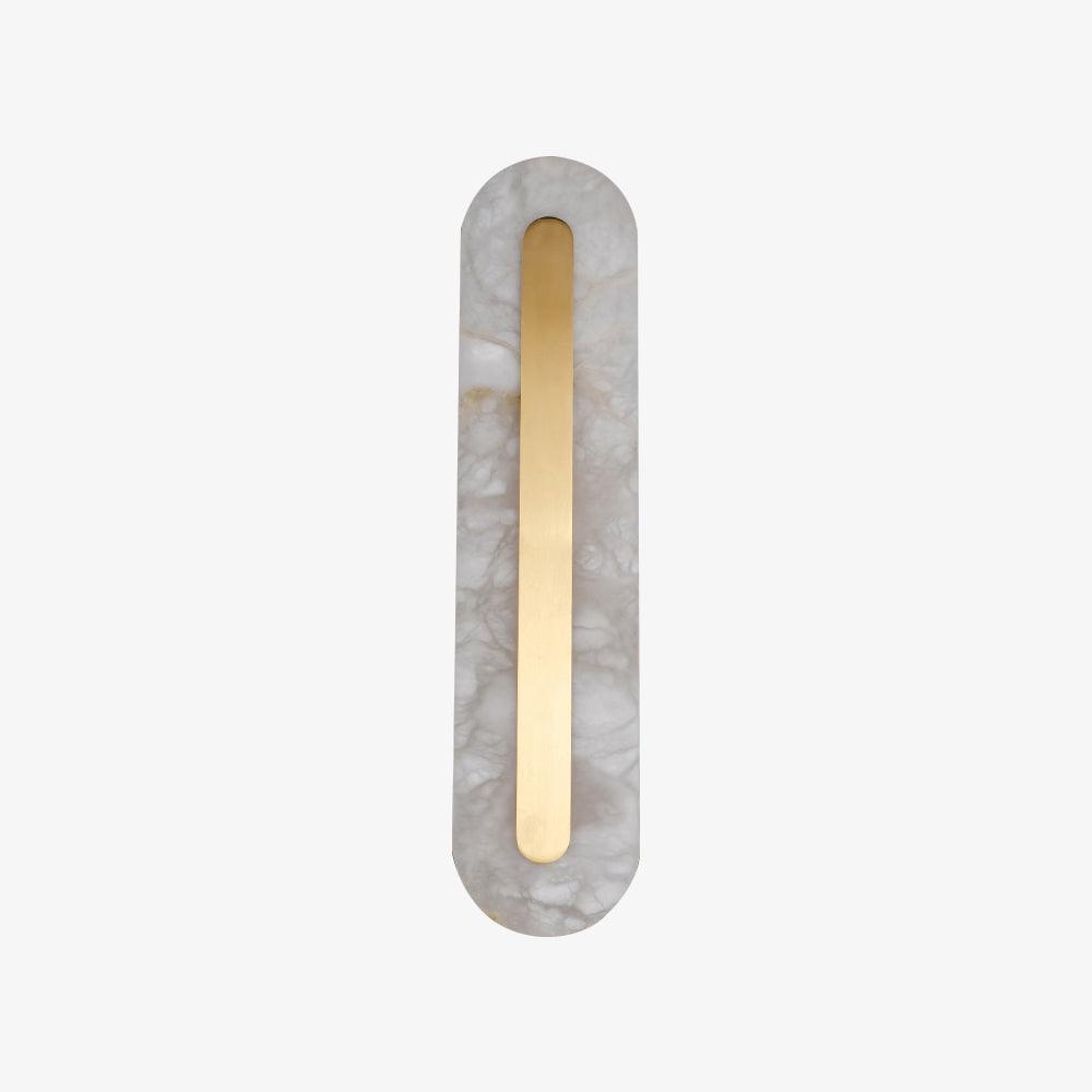 Clérachic Kristy wall lamp on white, unlit, natural stone veining across the oval.