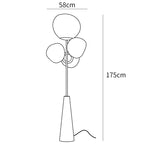 Dimension drawing of the lava column floor lamp, in outline against white.