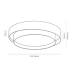 Clérachic ceiling light dimension drawing, 60 cm across, 54 W, every measurement marked in centimetres and inches.