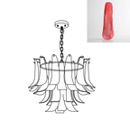 This Clérachic chandelier drawing has a translucent red glass leaf shown in a small inset.