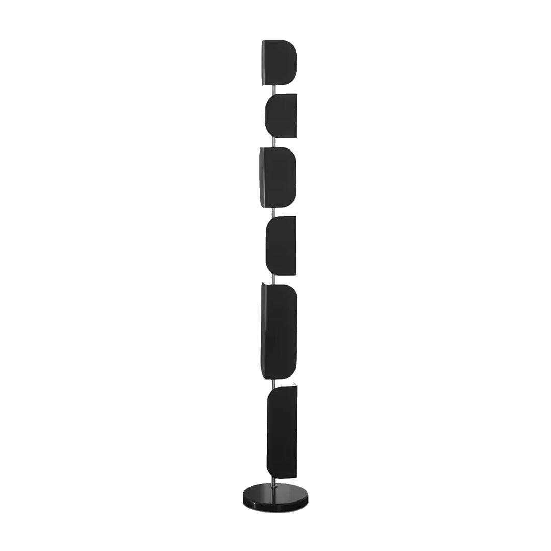 Dimension drawing of the leagan floor lamp, in outline against white.