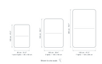 Technical dimension drawing of the Clérachic Leather and Glass Chandelier for Dining Table, 80 to 200 cm in all 3 sizes — 1 and 3 lights at 80 × 120 cm (31.5 × 47.2″), 5 lights at 100 × 150 cm (39.4 × 59.1″), 7 lights at 120 × 200 cm (47.2 × 78.7″), drawn to one scale.