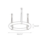 Dimension drawing for the Clérachic alabaster ring chandelier, 50cm/19.7″ across the ring and 10cm/3.9″ in section height.