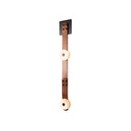 Clérachic Leather Strap Wall Sconce cut out on white, the two-head cognac strap unlit below a black wall plate.