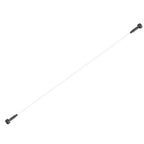 Angled view of this Clérachic strip light in white, its slim band running between two black end brackets.