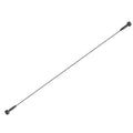 Angled view of this Clérachic strip light in black, its thin dark band running between two black end brackets.
