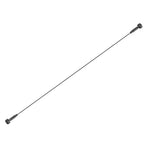 Angled view of this Clérachic strip light in black, its thin dark band running between two black end brackets.