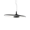 A black disc pendant with a white inner surface hangs on a thin cable against a plain white backdrop, from Clérachic.