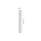 Clérachic wall light dimension drawing, 60 cm, every measurement marked in centimetres and inches.