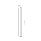 Clérachic wall light dimension drawing, 120 cm, every measurement marked in centimetres and inches.