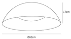 Dimension drawing of this Clérachic dome ceiling light, with its height and diameter marked.