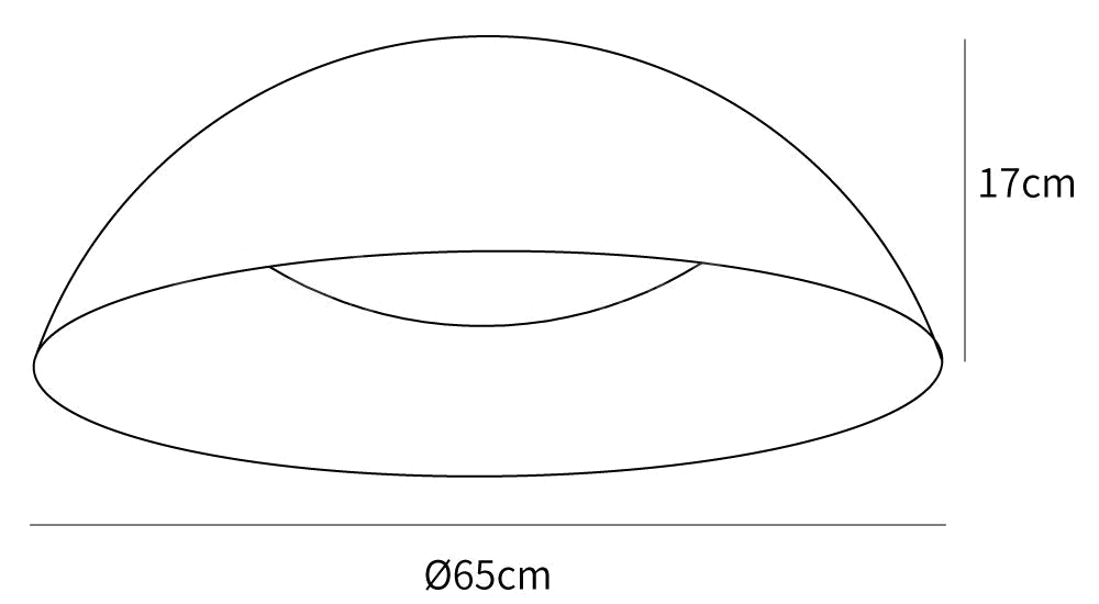 Dimension drawing of this Clérachic dome ceiling light, with its height and diameter marked.