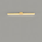 Clérachic single gold bar ceiling light with a small round canopy and a glowing frosted diffuser, on a plain grey ceiling.