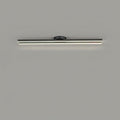 Clérachic single black bar ceiling light with a slim glowing frosted diffuser and a small round canopy, on a grey ceiling.