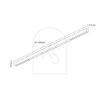 Clérachic ceiling light dimension drawing, 100 cm, 40 W, every measurement marked in centimetres and inches.
