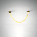 The Clérachic alabaster bead strand chandelier in single-strand form, warm LED glowing through a gold-mounted bead garland.
