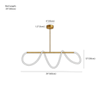Clérachic chandelier dimension drawing, L24 60 cm, every measurement marked in centimetres and inches.