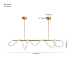 Clérachic chandelier dimension drawing, L44 110 cm, every measurement marked in centimetres and inches.