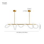 Clérachic chandelier dimension drawing, L120 300 cm 140 350 cm, every measurement marked in centimetres and inches.