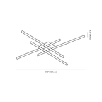 Clérachic ceiling light dimension drawing, 3 of 6, every measurement marked in centimetres and inches.