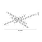 Clérachic ceiling light dimension drawing, 4 of 6, every measurement marked in centimetres and inches.
