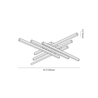 Clérachic ceiling light dimension drawing, 5 of 6, every measurement marked in centimetres and inches.
