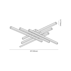Clérachic ceiling light dimension drawing, 6 of 6, every measurement marked in centimetres and inches.