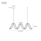 Clérachic chandelier dimension drawing, 1 Wave, 100 cm × 38 cm, every measurement marked in centimetres and inches.