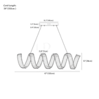Clérachic chandelier dimension drawing, 1 Wave, 120 cm × 38 cm, every measurement marked in centimetres and inches.