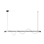 Black Clérachic linear pendant with an unlit white silicone wave, on a white background.