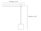 Dimension drawing of this Clérachic table lamp, with its 40 cm width and 46 cm height marked.