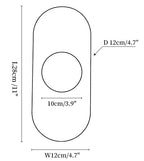 Dimension drawing of the liora stone capsule wall sconce, in outline against white.