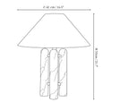Dimension drawing of the lloyd table lamp, in outline against white.