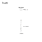 Clérachic pendant light dimension drawing, 50 cm, every measurement marked in centimetres and inches.