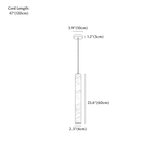 Clérachic pendant light dimension drawing, 60 cm, every measurement marked in centimetres and inches.